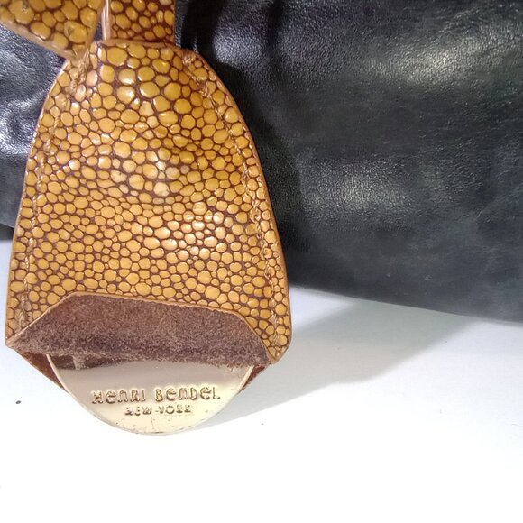 RARE Henri Bendel New York Vintage Leather Hand Bag w/ Compact - Picture 4 of 16